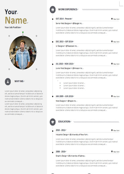 Product picture job resume template